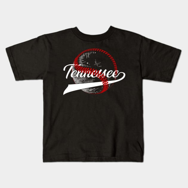 Tennessee Souvenir Baseball Players or Fans I Love Tennessee Kids T-Shirt by Jhon Towel